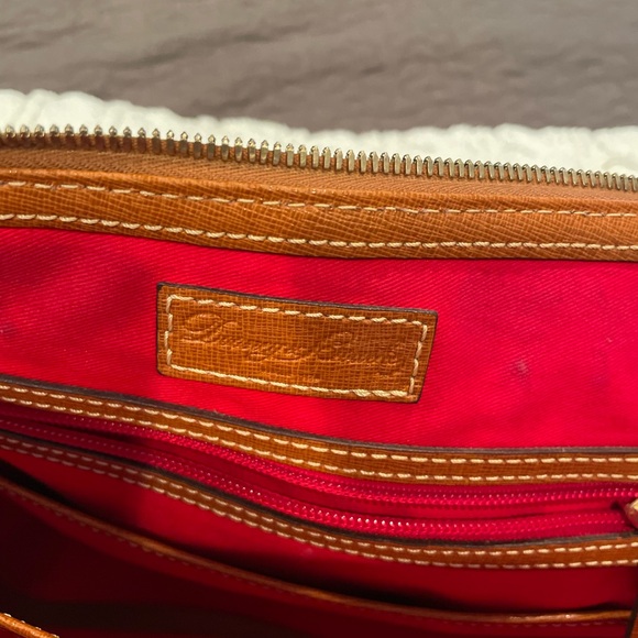 DOONEY & BOURKE Pebble Grain Zip Zip Satchel Caramel Hand Bag Purse | EUC - Picture 7 of 12